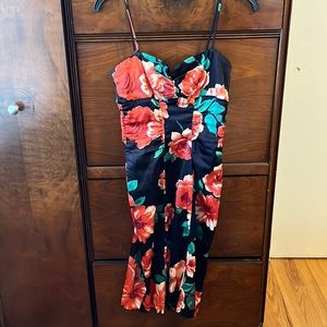 Xscape by joanna chen floral dress satin spaghetti straps